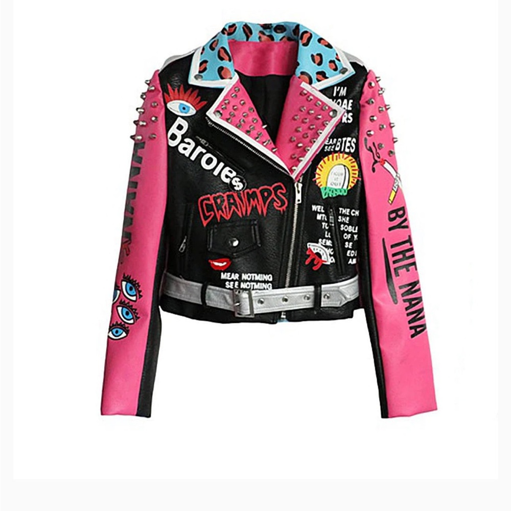 Leather biker jacket